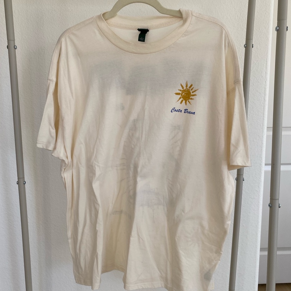 Target Women Cream Oversized T Shirt Size L